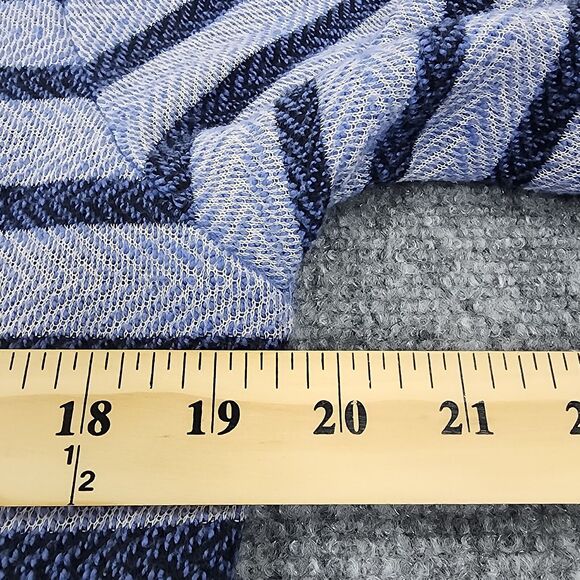 Soft Surroundings Sweater Womens Petite Large Blue Stripe Floral Embroidered Top - Picture 5 of 16